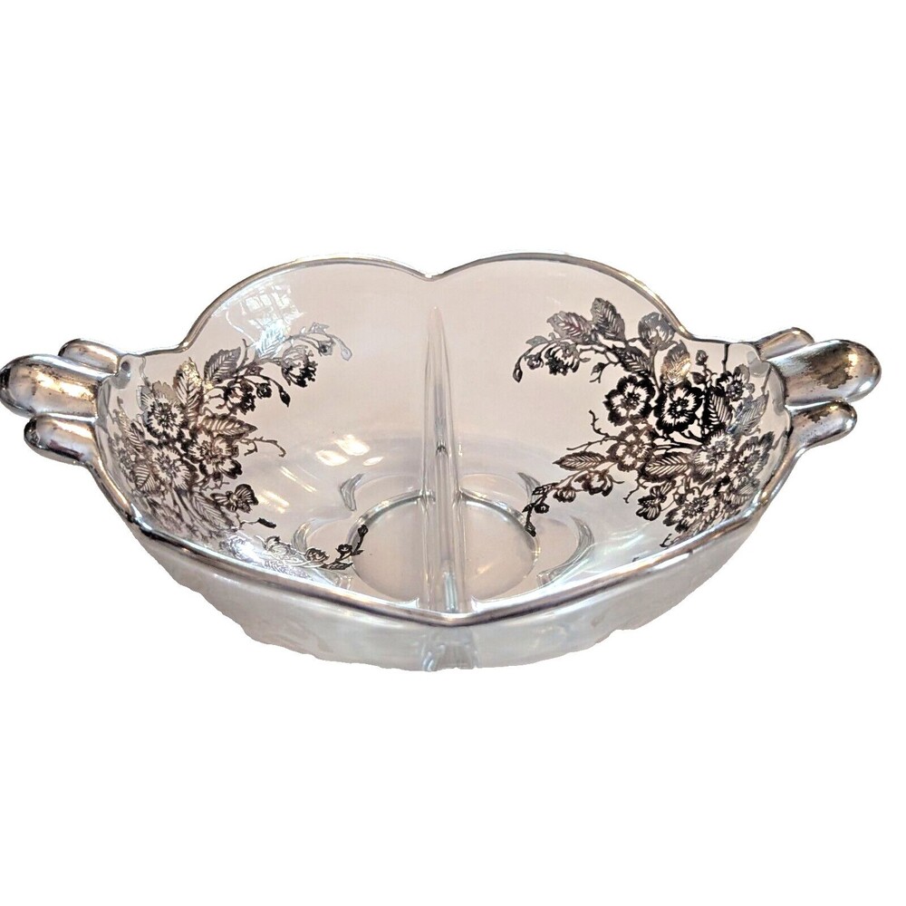 Duncan & Miller Canterbury Relish Blossom Time Silver Overlay Silver City 2-part